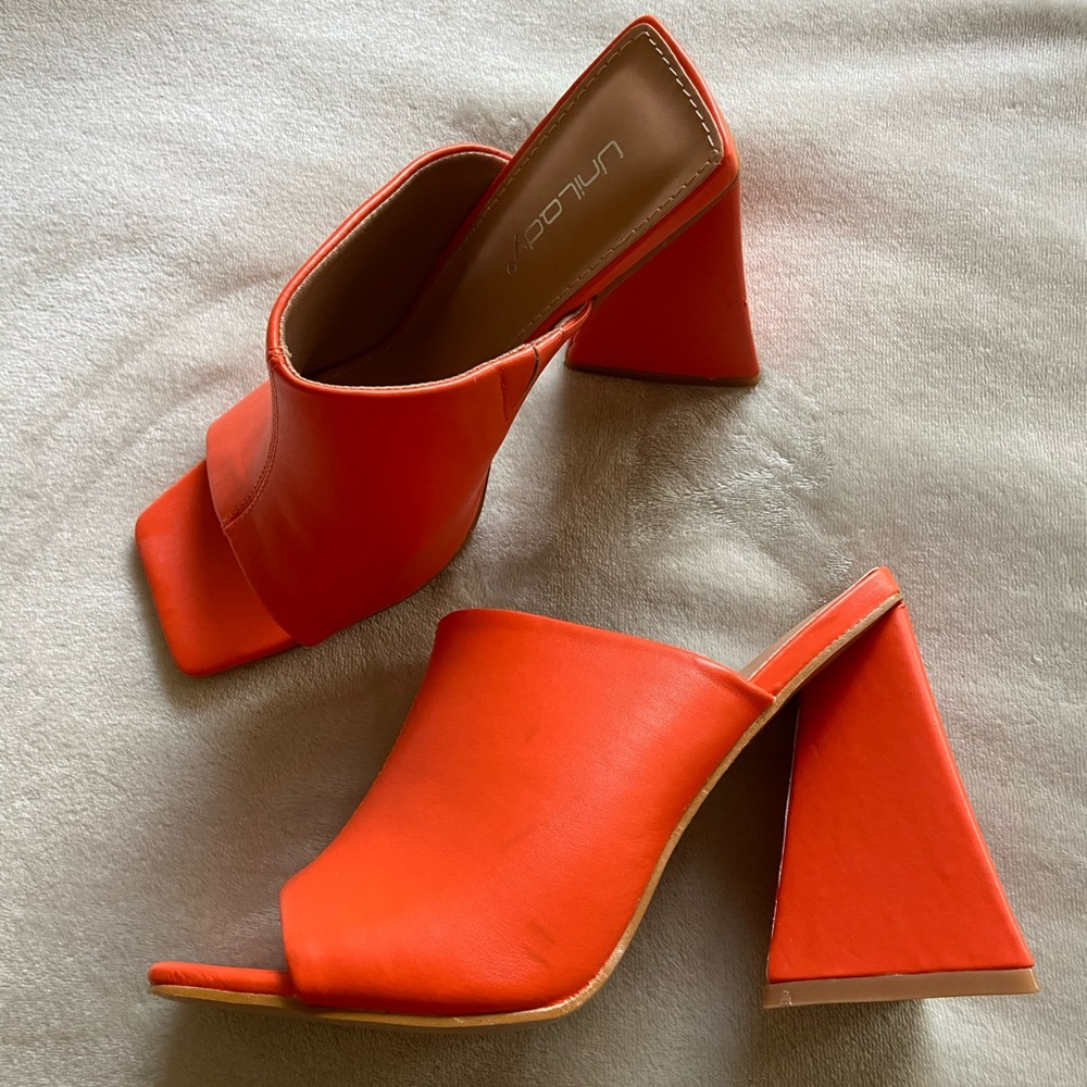 Chunky Orange Heels